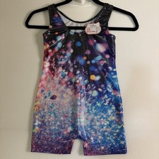 NWT Girls Gymnastics Leotards Printed Sparkle Dance Ice Skating Dancewear 7/8