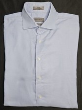 Mens John W. Nordstrom Non Iron Trim Fit Blue Button Up Shirt 16 1/2 34-35