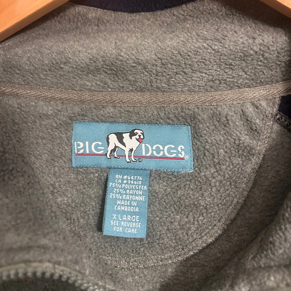 Sudadera Pullover Vintage Big Dogs Polar 1/4 Cremallera Verde Para Hombre Mediana Foto 2 de 3