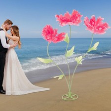 74.8in Giant Artificial Flowers 3 Heads Wedding Party Decoration Stand with Base