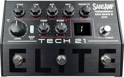 Tech 21 SansAmp Programmable Bass Driver ELITE Preamp Pedal
