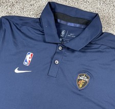 Nike Dri Fit NBA Cleveland Cavaliers Basketball Team Polo Shirt Navy Mens Small