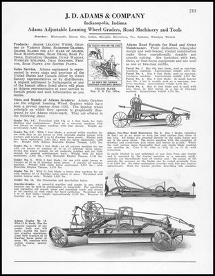 1927 J D Adams & Co. Indianapolis IN Photos Leaning Wheel Road Graders Print Ad