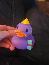 PURPLE BIRTHDAY RUBBER DUCKIE Jeep Duck Toy 2016 Party Hat Gift Bath Toy