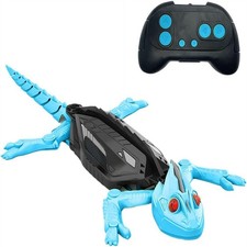 Blue Wall Climbing Gecko Toy Rechargeable RC Robot Drive on Walls Kids Gift