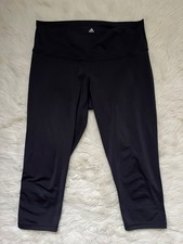 Adidas 3/4 Leggings Black Capri Cropped Workout Run Gym Yoga Leggings M / UK 10