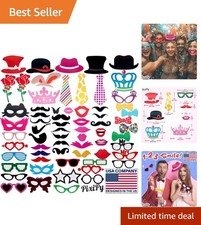 66 Pcs Multicolor Photo Booth Props for Parties and Events