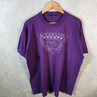 Vintage Screen Stars 1992 Webelos Resident Camp USA 90s T-Shirt Herren XL Lila