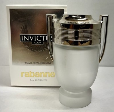 Invictus Aqua Rabanne EDT Empty No Perfume  3.4 Fl. Oz. Not Refillable Bottle