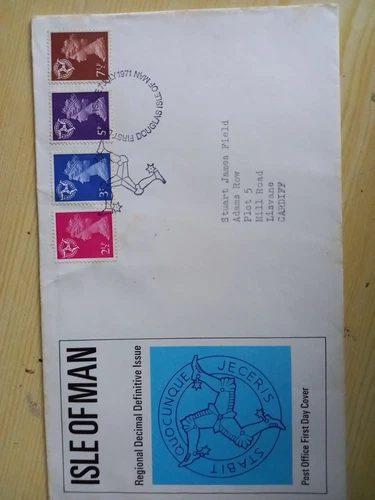 Isle Of Man Definatives Stamps. FDC.  1971. (FD20)