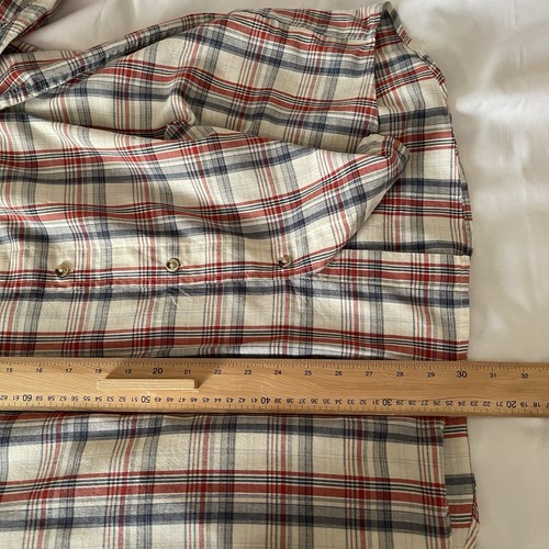 wrangler premium quality red blue plaid shirt xxl long sleeve cotton blend casua - Picture 7 of 7