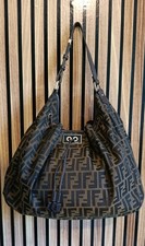 Borsa hobo Fendi in tela monogramma Zucca con dettagli in pelle marrone
