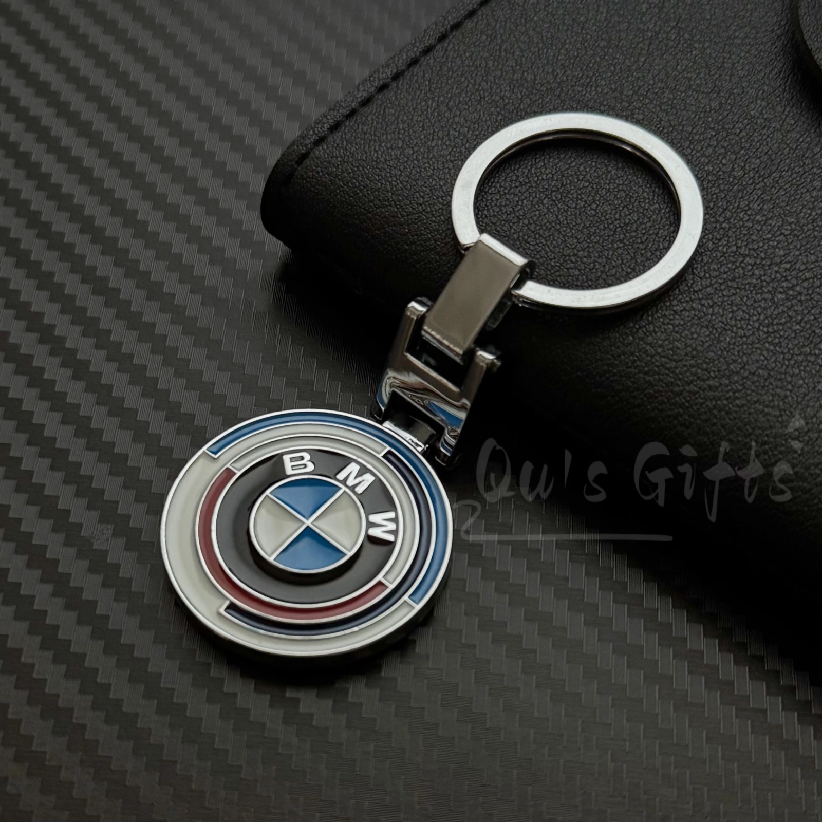 BMW 50th Anniversary Style Keychain – Double-Sided Metal Roundel Design