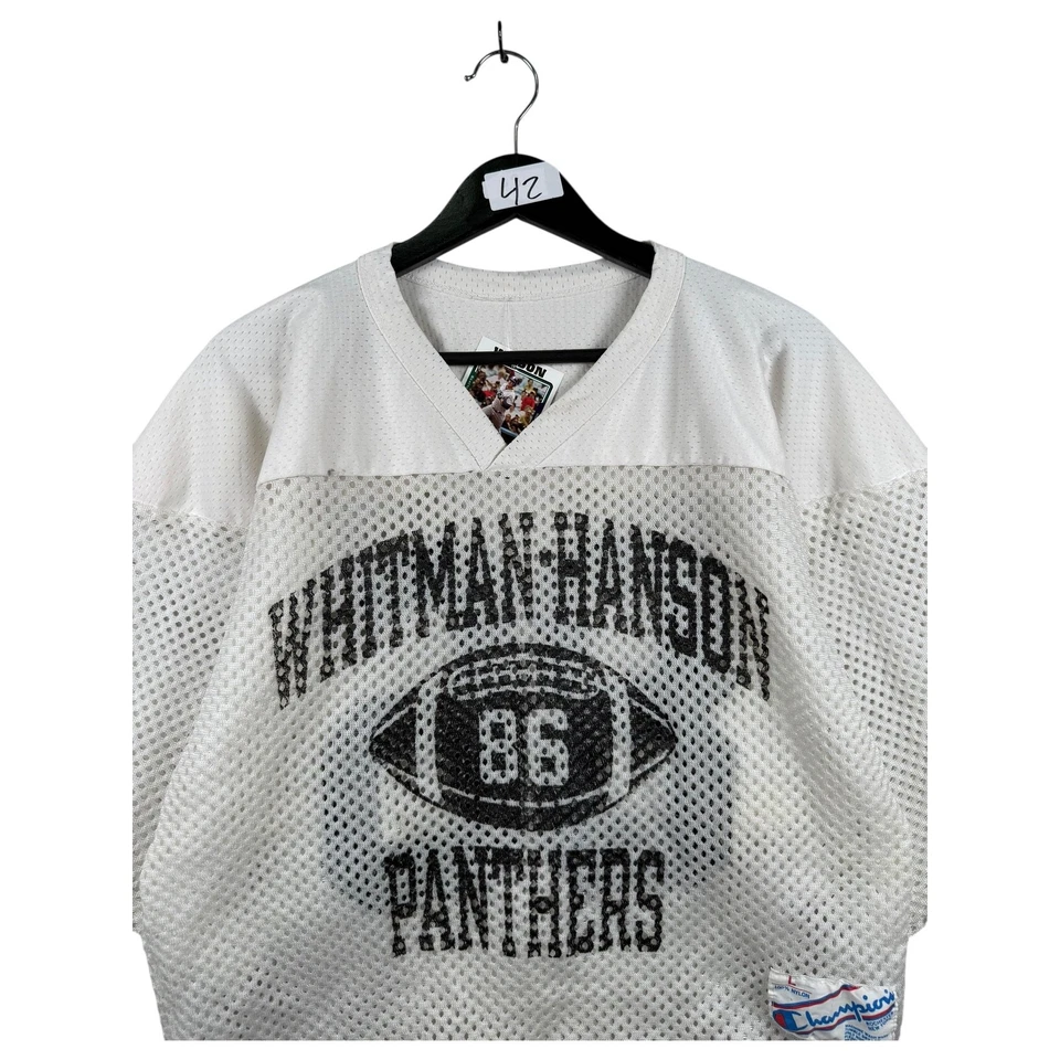 Jersey recortado vintage Whitman-Hanson Panthers Y2K blanco grande para hombre Foto 2 de 4