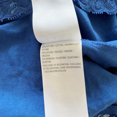 D&Co Denim & Co Plus 1X Shirt Top Blue Turtleneck Tunic Top Shirt Essentials Tee - Picture 16 of 16