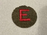Vintage USMC Marine Corps Navy E Award Brown Wool Red E Military Patch