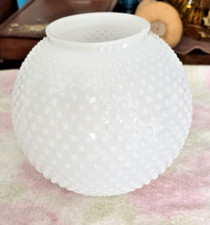 Antique White Milk Glass Hobnail Lamp Shade Vintage Globe Parlor Shade