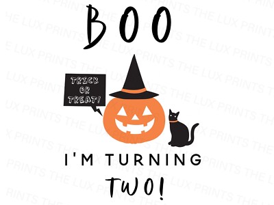Boo I'm Two Halloween Aufkleber, Bügelübertragung, Wärmeübertragung, gruseliges Bügelbild Kind