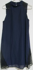 NAVY BLUE AND BLACK COCKTAIL DRESS BY C BRAND NEW WITH TAGS LINED LACE ACCENTS