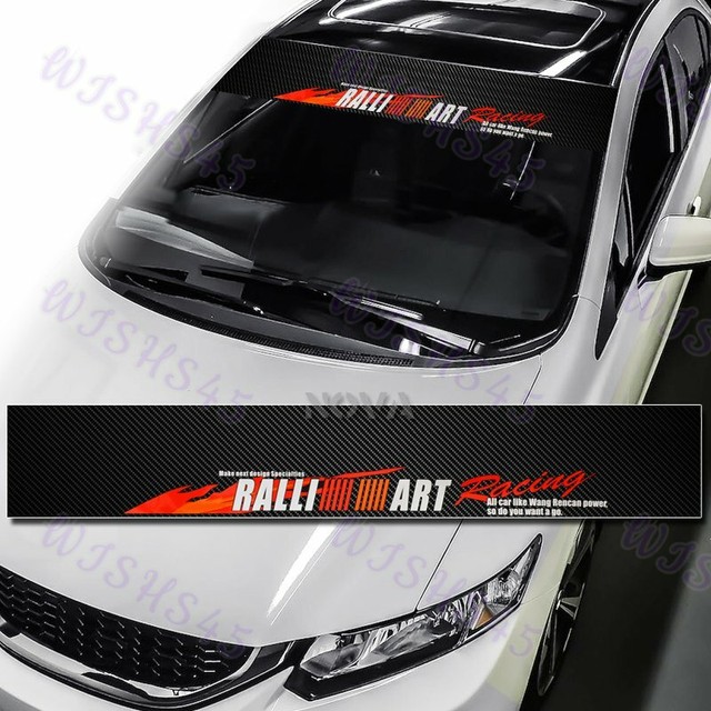 Windshield Carbon Fiber Vinyl Window Banner Ralliart Drift Racing Decal