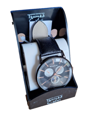 Thomas Calvi Quartz Blue Round Face Mens Watch TCM70A UK