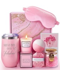 Valentines Day Gifts - Relaxing Spa With Wine Tumbler, Bath Bomb, Candle  more