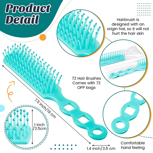 72 Pieces Hair Brushes in Bulk for Homeless, Brush Nylon Bristles Vent C - Picture 3 of 8