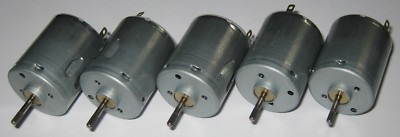 5 X Mabuchi RS-365 Electric Motor w/ Knurled 2.3 mm Dia. Shaft - 8500 RPM - 24 V