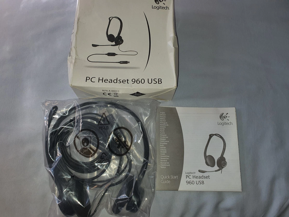 LOGITECH PC HEADSET 960 USB CONNECTION - BLACK - NEW IN ORIGONAL BOX &  PACKAGING 5099206008441 | eBay