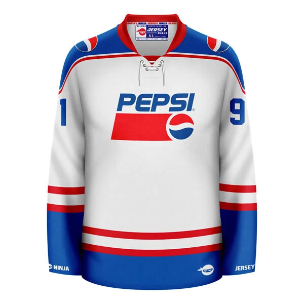 Pepsi 1991 White Throwback Hockey Jersey