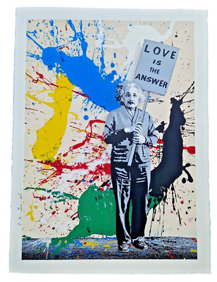 Mr. BRAINWASH Albert EINSTEIN M=bw2 SPLASH POPART Handsigniert 22'' x 30'' NEU