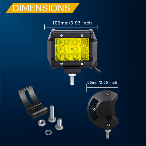 Yellow Tri Row Led Work Light Bar For Car Off road Truck 4x4 Fog Lights 12V 24V - Picture 7 of 12
