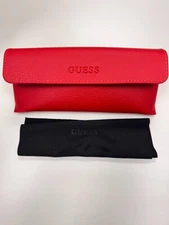 GUESS RED EYEGLASS CASE W/ CLOTH (CASE ONLY NO EYEWEAR) CLIP ON