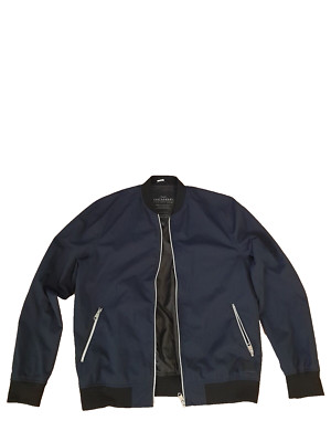 Threadbare Jacket Men's Size XL Dark Blue Bomber Magnum  Zip
