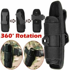 Tactical Molle Pouch Flashlight Belt Clip LED Torch Rotating Holster Carry Case