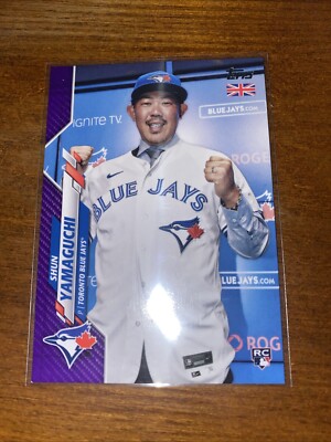 2020 Topps UK Edition Purple #38/50 Shun Yamaguchi #74 Rookie RC