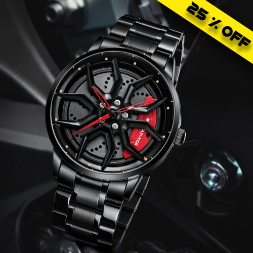 Wheel Watch Mercedes AMG Collection Herren Damen Uhr Neu Schwarz Sportuhr Analog - Bild 1 von 7