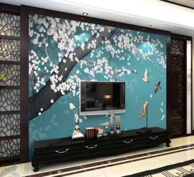 3D Branch Petals K6340 Wallpaper Mural Self-adhesive Removable Sticker Kay