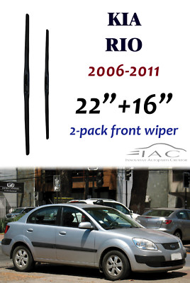 For Kia Rio 2006-2011 22''+16'' Front Windshield Three-Section Wiper Blade 2 Pack