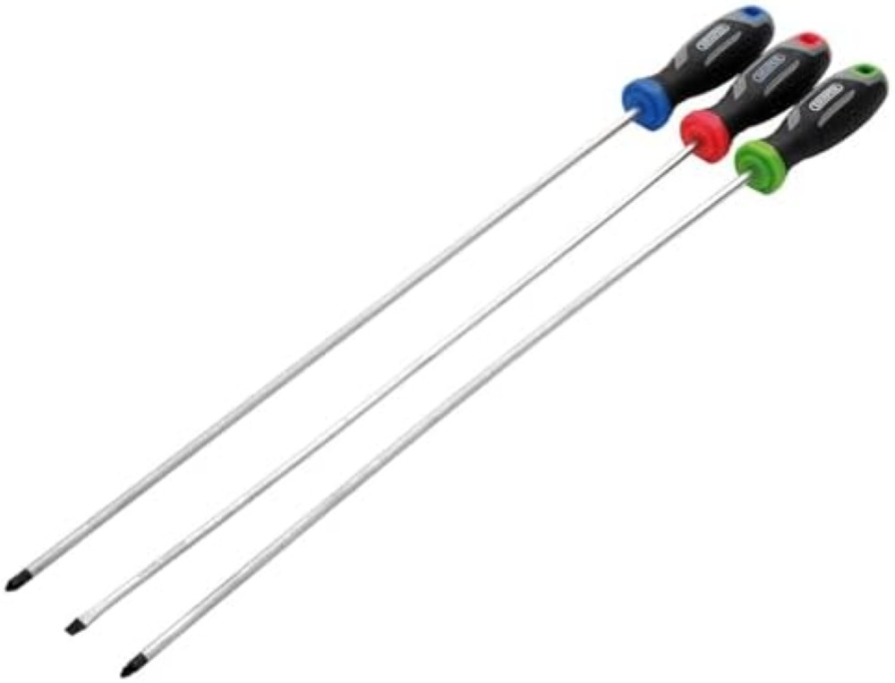 Draper 13429 Set 3 Cacciaviti Extra Lunghi 450mm CR-V Punta Magnetica