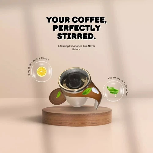 Automatic Magnetic Self Mixing Stainless Steel Cofee Rechargable Mug Stirring - Picture 8 of 21