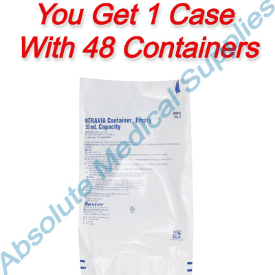 *48-Pieces* Baxter Intravia Container 50 mL Sterile 2B8019 | eBay