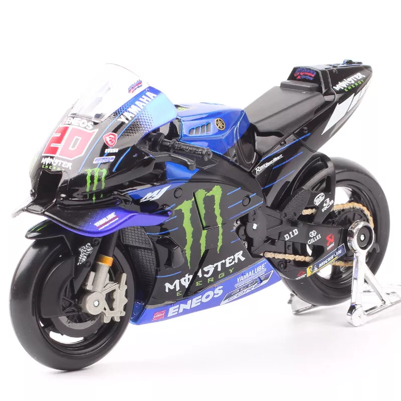 Miniatura moto de corrida Yamaha GO YZR-M1 GP Maisto motinha metal