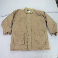 VTG Scandia Woods Parka Jacket Mens Size 3XL Brown Full Zip Flannel Plaid Lining