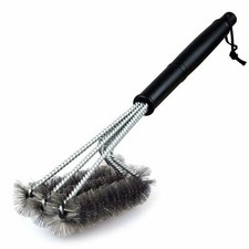 BBQ Grill Brush Scrubber Barbecue Cleaning Tool Stainless Steel Wire Cleaner NEW