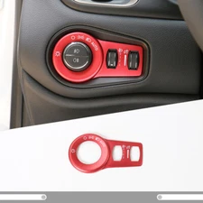 Headlight Lamp Switch Knob Cover Trim For Jeep Cherokee 2014+/Renegade 2016+ Red