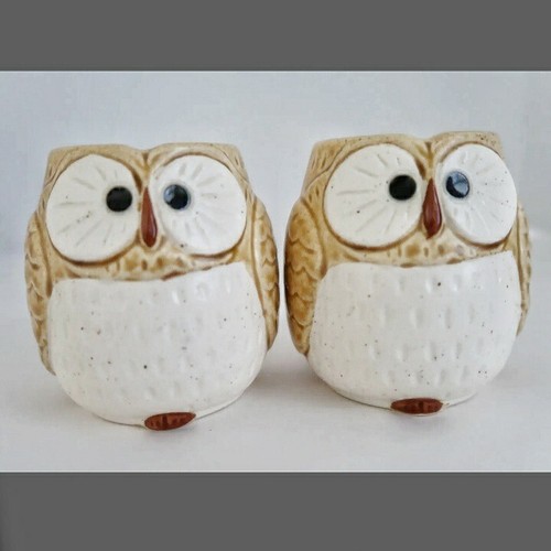 Kotobuki Lucky Owl Tea Set Japanese Set Of 3 Tan/White Momma Owl And Babies - Picture 3 of 11