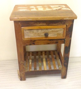 lamp table with shelf