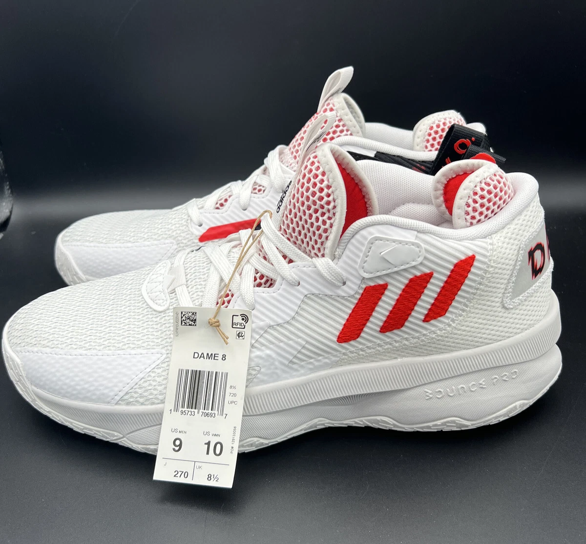 dame 8 white and red