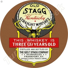 Old Stagg Kentucky Straight Whiskey 11.75" Round Metal Sign